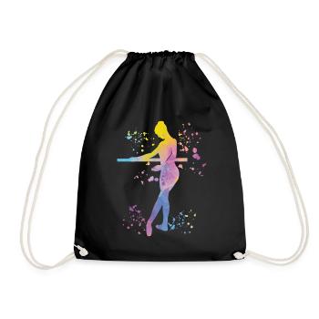 Ballet Dancer Colorsplash Ballerina - Drawstring Bag - black - Front