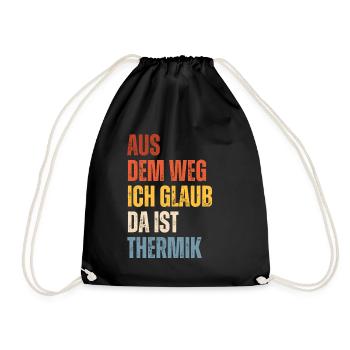 Ich Glaub Da ist Thermik RC Segelflieger - Turnbeutel - Schwarz - Vorne