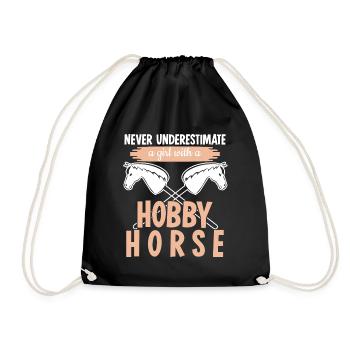 Hobbyhorse Girl Hobby Horse - Drawstring Bag - black - Front