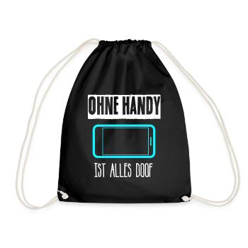 Handy Smartphone Cellphone - Turnbeutel - Schwarz - Vorne