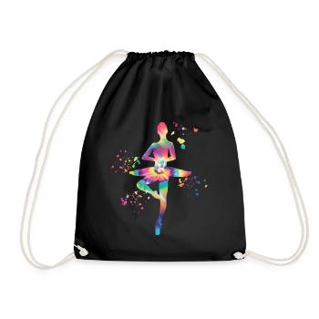 Ballet Dancer Colorsplash Ballerina - Drawstring Bag - black - Front