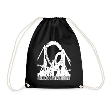 Roller coaster roller coaster rider - Drawstring Bag - black - Front