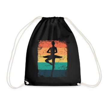 Ballet Dancer Vintage Woman Ballerina - Drawstring Bag - black - Front
