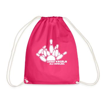 Kegeln Kegelverein Kegler Kegelbahn - Turnbeutel - Fuchsia - Vorne
