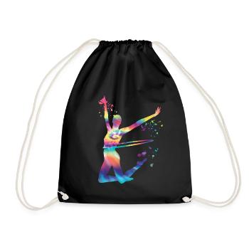 Gymnaste avec gymnastique rythmique au cerceau - Sac de sport léger - noir - Devant