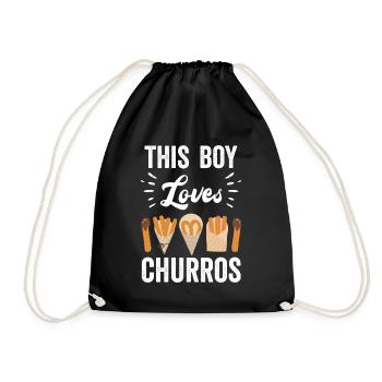 Ce garçon aime les churros Drôles de churros - Sac de sport léger - noir - Devant