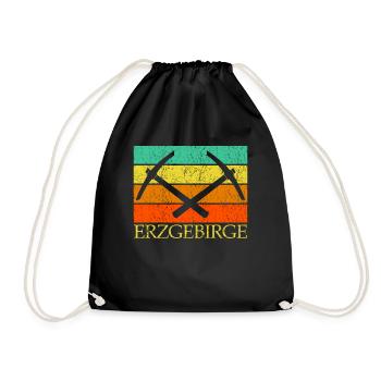 Erzgebirge Sachsen - Turnbeutel - Schwarz - Vorne