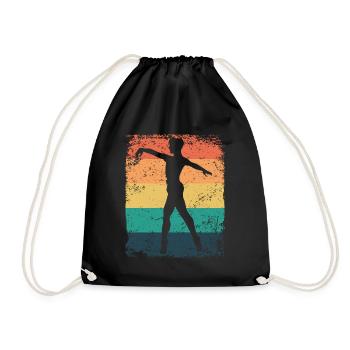 Ballet Dancer Vintage Man Ballerino - Drawstring Bag - black - Front