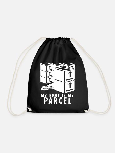 Parcel delivery parcel parcel carrier - Drawstring Bag - black