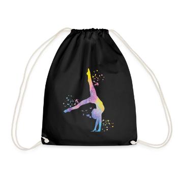 Gymnastin Mit Keulen Rhythmische Sportgymnastik - Turnbeutel - Schwarz - Vorne