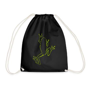 Frosch Frösche - Turnbeutel - Schwarz - Vorne