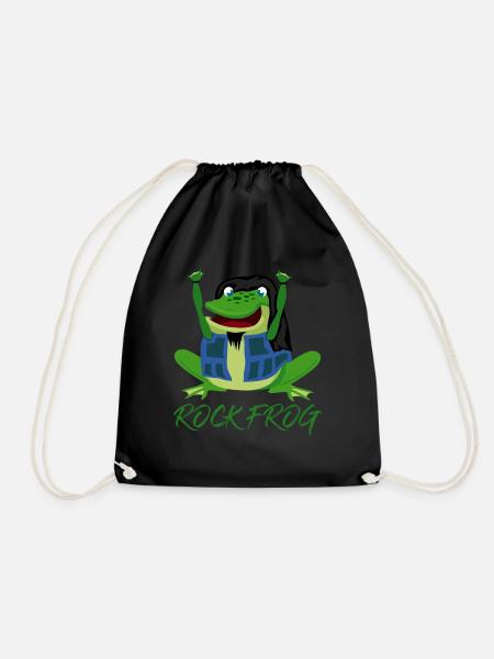 Frosch Rockmusik Frösche - Turnbeutel - Schwarz