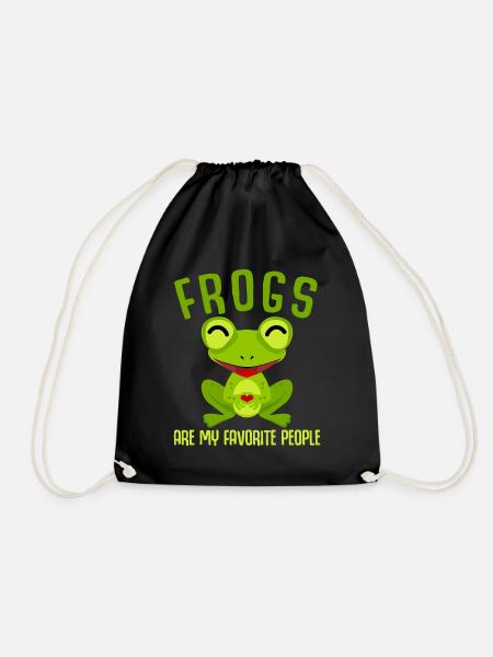 Grenouille avec cœur de grenouilles - Sac de sport léger - noir