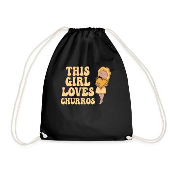 Cette fille aime les churros Drôles de churros - Sac de sport léger - noir - Devant