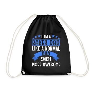 baker dad funny gift father's day - Sac de sport léger - noir - Devant