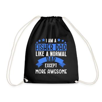 Fisher dad funny gift father's day - Sac de sport léger - noir - Devant