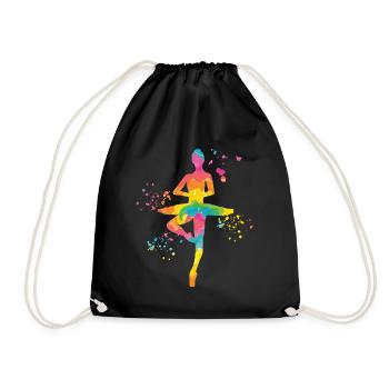Ballet Dancer Colorsplash Ballerina - Drawstring Bag - black - Front