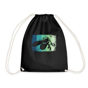 Ballet Shoes Vintage Woman Ballerina - Drawstring Bag - black - Front