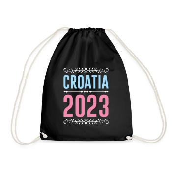 Croatia 2023 - Drawstring Bag - black - Front