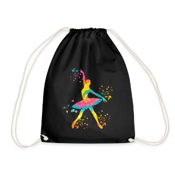 Ballet Dancer Colorsplash Ballerina - Drawstring Bag - black - Front