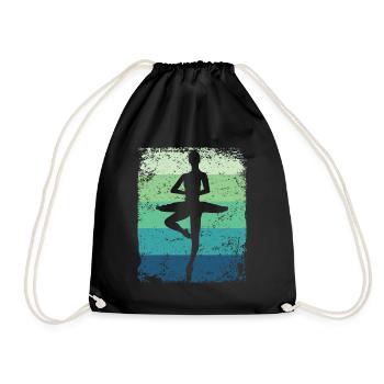 Ballet Dancer Vintage Woman Ballerina - Drawstring Bag - black - Front