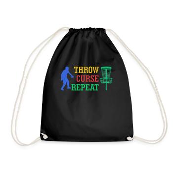 Disc golf Frisbees Joke Disc Golf Frisbee - Drawstring Bag - black - Front