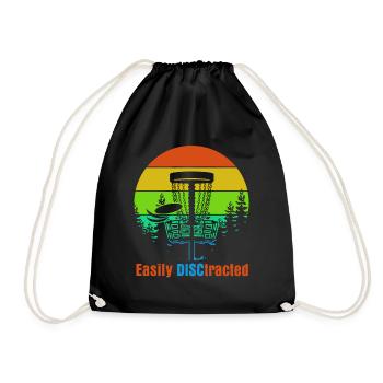 Disc Golf Frisbee Frisbee Sport Disc golf - Drawstring Bag - black - Front
