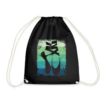 Ballet Shoes Vintage Woman Ballerina - Drawstring Bag - black - Front