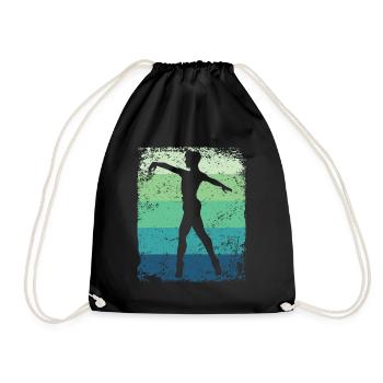 Ballet Dancer Vintage Man Ballerino - Drawstring Bag - black - Front