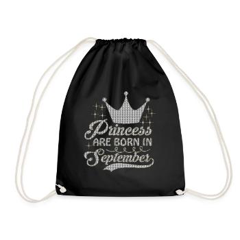 anniversaire joyeux septembre né dans funny party queen - Sac de sport léger - noir - Devant