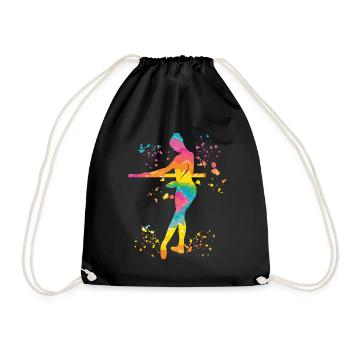 Ballet Dancer Colorsplash Ballerina - Drawstring Bag - black - Front