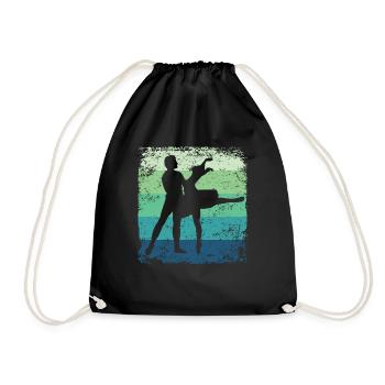 Ballet Dance Couple Vintage Ballerina - Drawstring Bag - black - Front