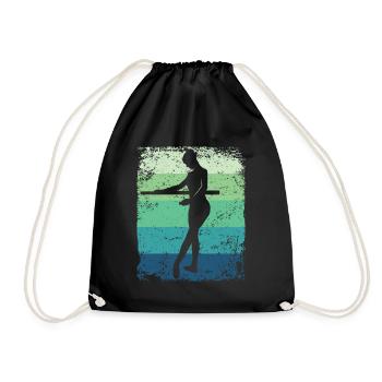Ballet Dancer Vintage Woman Ballerina - Drawstring Bag - black - Front