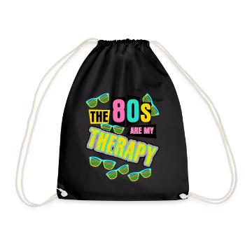1980 Disco Therapy 80s Party 80s - Drawstring Bag - black - Front