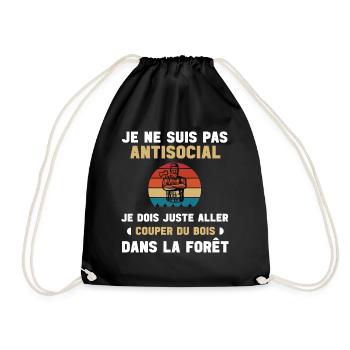 Bûcheron cadeau humour homme tronçonneuse noël - Sac de sport léger - noir - Devant