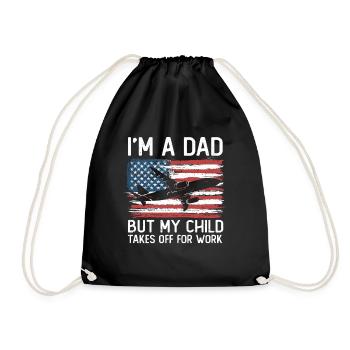 Flight Attendant Papa Stewardess Flight Attendant - Drawstring Bag - black - Front