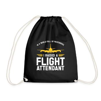 Flight Attendant Papa Stewardess Flight Attendant - Drawstring Bag - black - Front