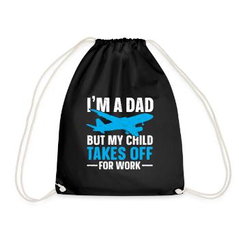 Flight Attendant Papa Stewardess Flight Attendant - Drawstring Bag - black - Front