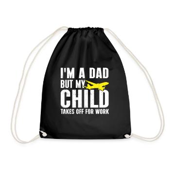 Flight Attendant Papa Stewardess Flight Attendant - Drawstring Bag - black - Front