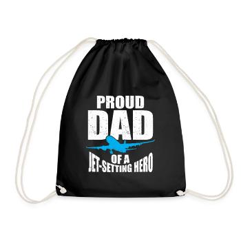 Flight Attendant Papa Stewardess Flight Attendant - Drawstring Bag - black - Front