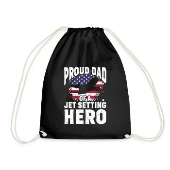 Flight Attendant Papa Stewardess Flight Attendant - Drawstring Bag - black - Front