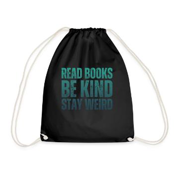 Lire des livres, être amical, rester bizarre - Sac de sport léger - noir - Devant