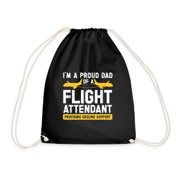 Flugbegleiter Papa Stewardess Flugbegleiter - Turnbeutel - Schwarz - Vorne