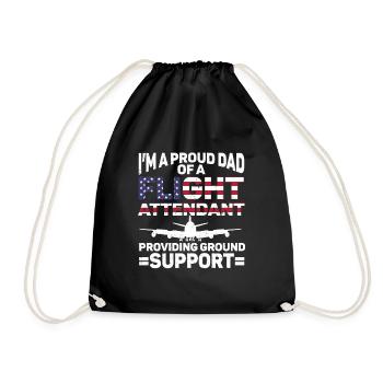 Flight Attendant Papa Stewardess Flight Attendant - Drawstring Bag - black - Front