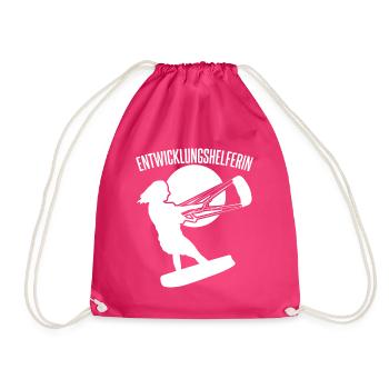 Kitesurfen verhedderte Leinen Kitesurfer - Turnbeutel - Fuchsia - Vorne
