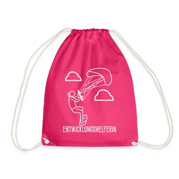Kitesurferin verhedderte Leinen - Turnbeutel - Fuchsia - Vorne