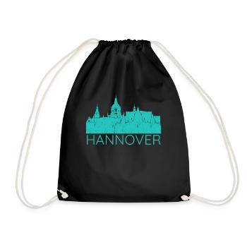 Souvenir de la ville de Hanovre avec des bâtiments - Sac de sport léger - noir - Devant