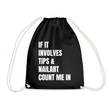 When it comes to tips and nail art nail salon - Drawstring Bag - black - Front
