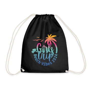 Girl Weekend Girls Trip Beach Vibes 2024 - Turnbeutel - Schwarz - Vorne