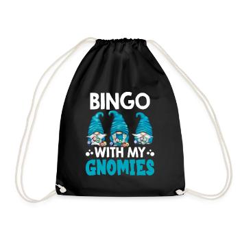 Bingo with my gnomies Funny Bingo - Drawstring Bag - black - Front